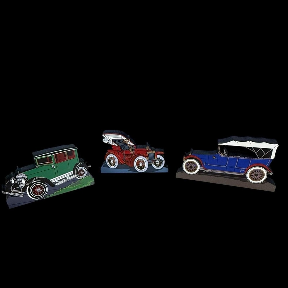 Antique‎ Car 1916 Springdale 1904 Sunday Drive Shelia's Wooden Decor 2000 3pcs